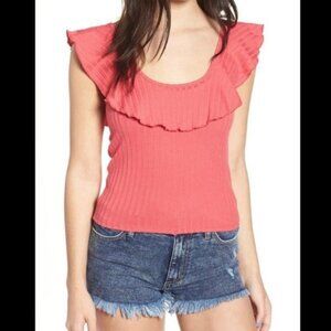 NWOT BP Ruffle Rib Knit Tank Size Lg